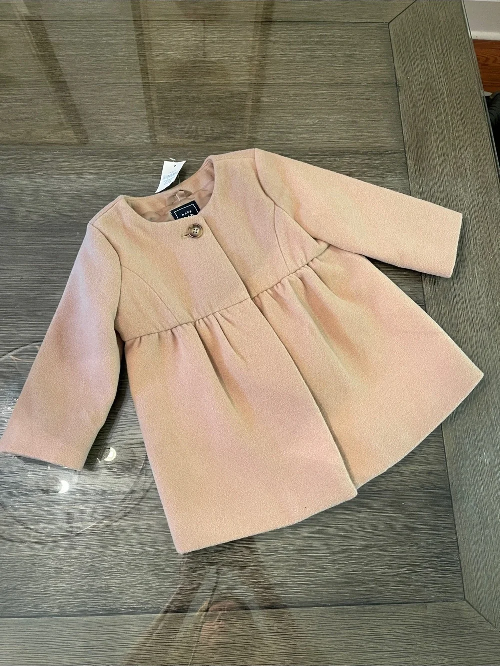NWT Baby Gap Faux Wool Swing Coat / Peacoat - Tan - Size 12-18 Months
